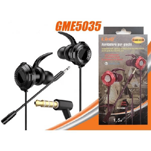 Linq-auricolari Cuffie Gaming Jack 3,5mm Console Pc Per Giochi Filo 1.5 Mt Gme5035 -
