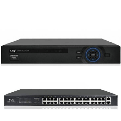 Kit Nvr Hd 32 Canali + Switch Poe 32 Porte 1080p 500w 5 Milioni Di Pixel Nvr3232 -