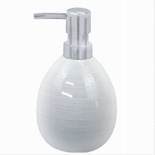 Cleafe-dispenser Sapone Liquido Ceramica Striato Erogatore Silver Accessori Bagno 59869 -