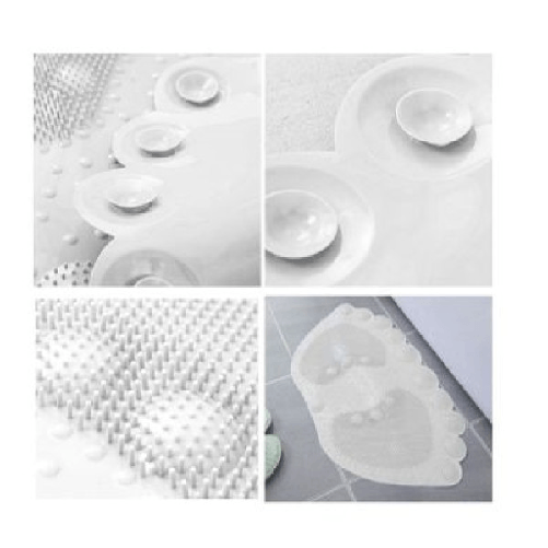 Tappeto Tappetino Antiscivolo Impronte Vasca Bagno Doccia 55x35cm Bianco 87943 -