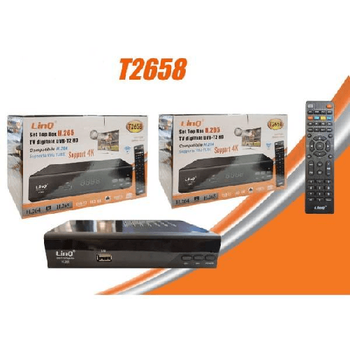 Linq-decoder Digitale Terrestre T2 Set Top Box Dvb-t2 Hd H.265 Usb Scart Hdmi 4k T2658 -