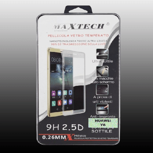 Maxtech-pellicola Vetro Temperato Per Huawei Y6 Protezione Schermo Antigraffio Maxtech P-y6 -