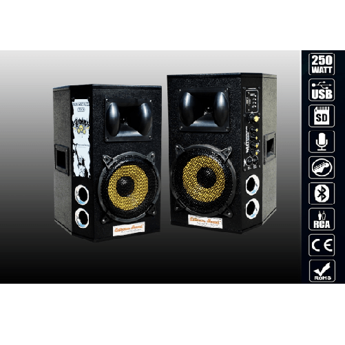 Maxtech-casse Bluetooth Amplificate Karaoke Woofer Sound Musica 1400 W Maxtech Cx-2s10u -