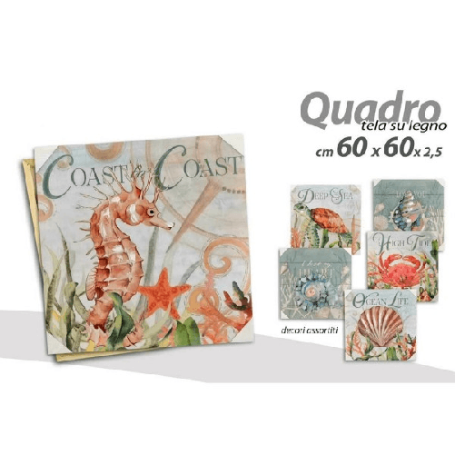 Kaela-quadro Quadretto Decorativo 60x60x2,5 Cm Tela Su Legno Deluxe Decori Ass 806551 -