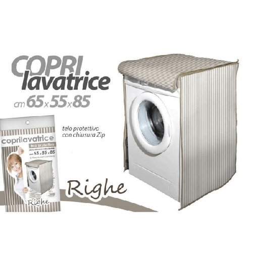 Kaela-coprilavatrice Copri Lavatrice Prottetivo 65x55x85cm Telo Con Zip Righe 736797 -