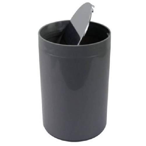 Pattumiera Cestino Secchio Rifiuti Grigio Arredo Bagno Coperchio Basculante 79897 -