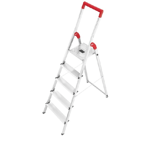 Scala In Alluminio Hailo L50 5 Gradini Piano Antiscivolo Multiuso Casa Gierre -