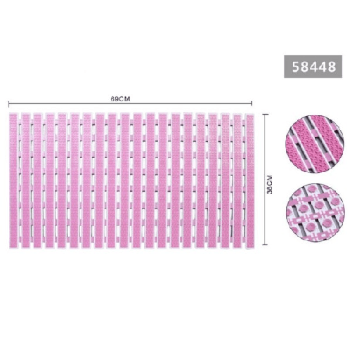 Kaela-tappeto Doccia Antiscivolo 69x38cm Tappetino Vasca Bagno Rettangolare Rosa 58448 -