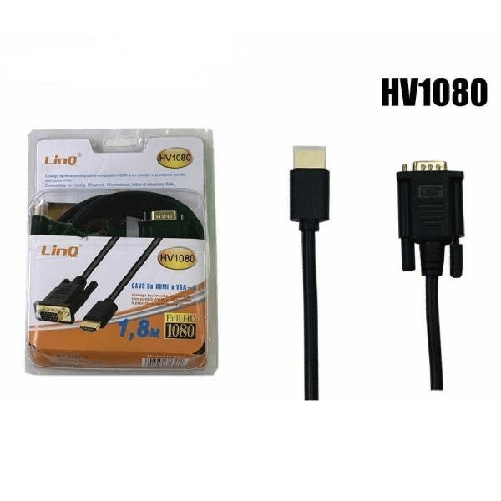 Cavo Prolunga Adattatore Da Hdmi A Vga + Ic 1080p 1,8 Metri Linq Hv1080 -