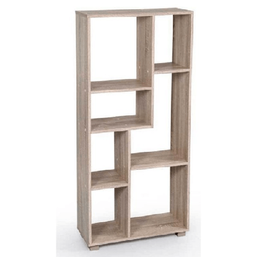 Libreria Design Moderna Scaffale 7 Ripiani Rovere Casa Uffici 127x60x24cm 750878 -
