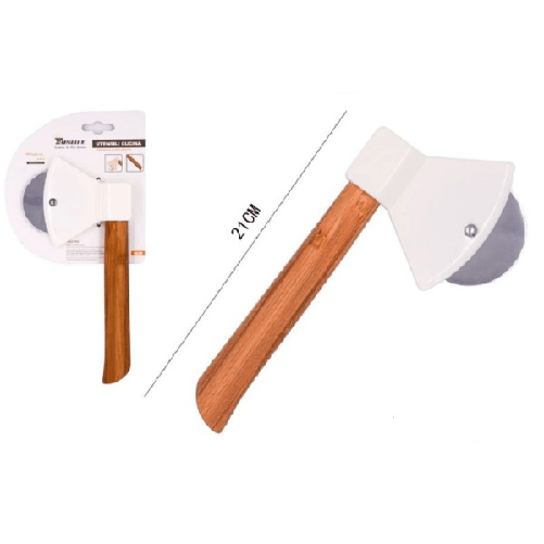 Kaela-tagliapizza Rotella Taglierina Acciaio Legno Rullo Cucina Forma Ascia 21cm 50860 -