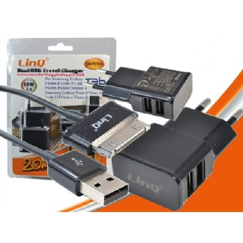 Linq-caricabatteria Casa 2 Usb 2.1a Sm-p2000 Per Samsung Galaxy Tab P1000 P3100 P5100 -
