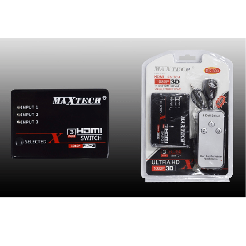 Switch Hdmi 3d 3 Ingressi 1080p Con Telecomando Per Tv Ps3 Xbox Dvd Maxtech Dk-303 -