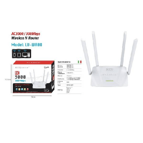 Router Wifi Ripetitore Di Rete 300mbps Amplificatore Di Segnale Maxtech Lv-wr08 -