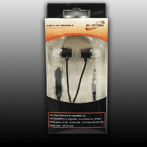 Maxtech-auricolari Cuffie Con Filo Simsound Musica Microfono Per Smartphone Maxtech Au-6t004 -