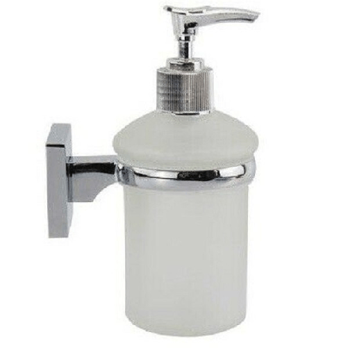 Dispenser Portasapone Liquido Vetro Satinato Fissaggio Parete Bagno Square 59188 -