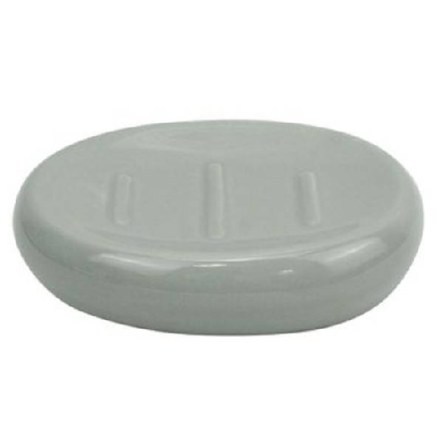 Piattino Per Sapone Ceramica Grigio Portasaponetta Moderno Accessori Bagno 79254 -