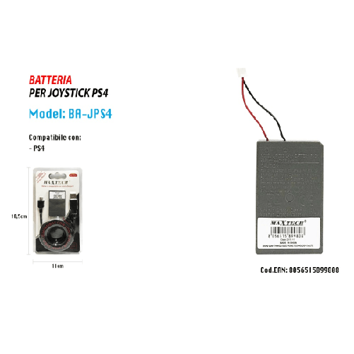 Maxtech-maxtech Batteria Generatore Compatibile Con Controller Ps4 Modello Ba-jps4 -