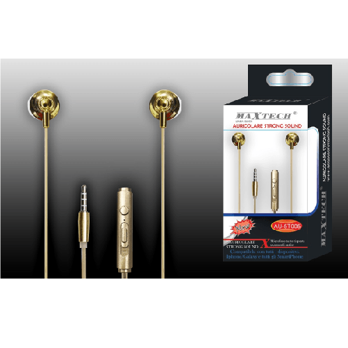 Maxtech-auricolari Cuffie Musica Con Microfono Per Cellulari Smartphone Jack Maxtech Au-5t005 -