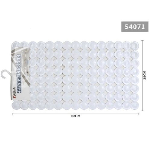 Kaela-tappeto Antiscivolo Cerchi Bianco Vasca Doccia Rettangolare Bagno 38x68cm 54071 -