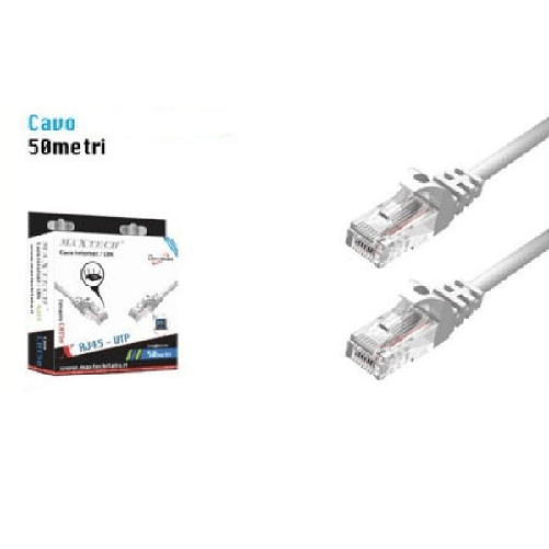 Prolunga Cavi Ethernet Rete Lan Per Internet Rj45 Cat5 50mt Maxtech Cat5-lan50m -