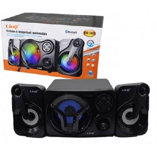 Sistema Multimediale Altoparlanti Speaker Casse Bluetooth Fm Luci Led Usb Kts-1023 -