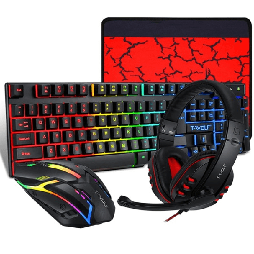 Kit Gaming Tastiera Pc Mouse Cuffie Mousepad 4 In 1 Retroilluminato Rgb Q-jp004 -