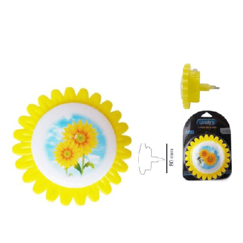 Luce Led Notturna Forma Fiore Giallo Luce Bianca Lampada Cameretta Bimbi Dt-2188 -
