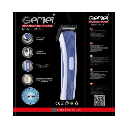 Maxtech-rasoio Elettrico Di Precisione Ricaricabile Per Barba Gemei Gm-710 Da Viaggio -