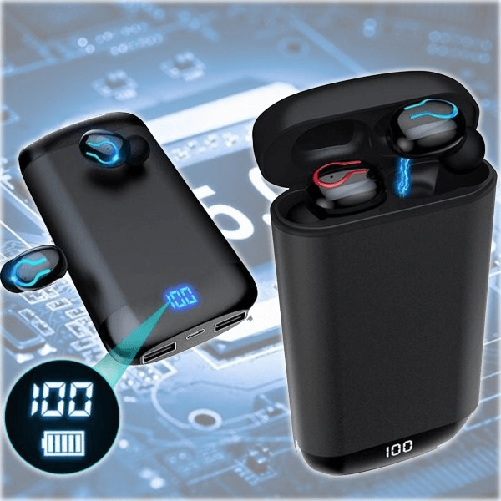 Cuffie Auricolari Power Bank Stereo Hi-fi Per Musica Wireless Q66 Tws Bluetooth -