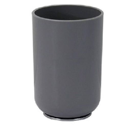 Cleafe-bicchiere Portaspazzolini Dentifricio Grigio Silver Accessori Arredo Bagno 79894 -