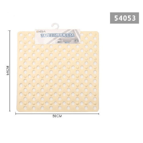 Tappeto Tappetino Doccia Antiscivolo Quadrato 50x54cm Vasca Da Bagno 54053 Beige -