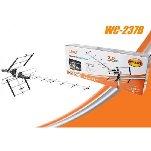 Antenna Tv Uhf Dvb-t Dvb-t2 Digitale Esterno Amplificata Hdtv Lte 38dbi Wc-237b -