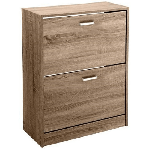 Kaela-scarpiera Bassa 2 Ante Doppia A Ribalta Salvaspazio Slim Noce 81x63x24cm 827624 -