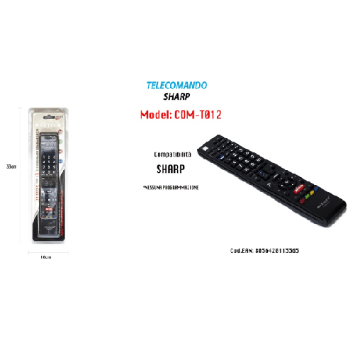 Telecomando Compatibile Tv Sharp Nessuna Programmazione Serietv Maxtech Com-t012 -