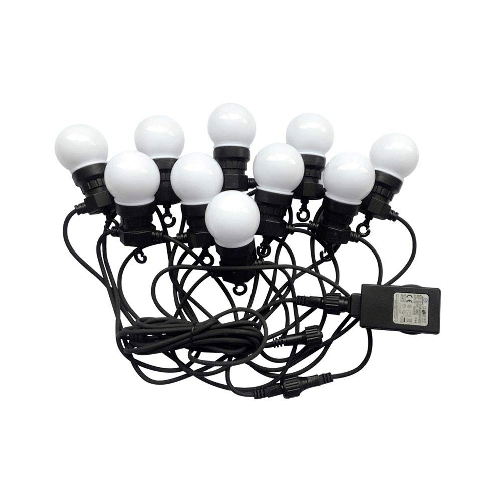 V-TAC Catenaria 5m con 10 Lampadine mini Globo LED 5W RGB con Schuko e Trasformatore IP44