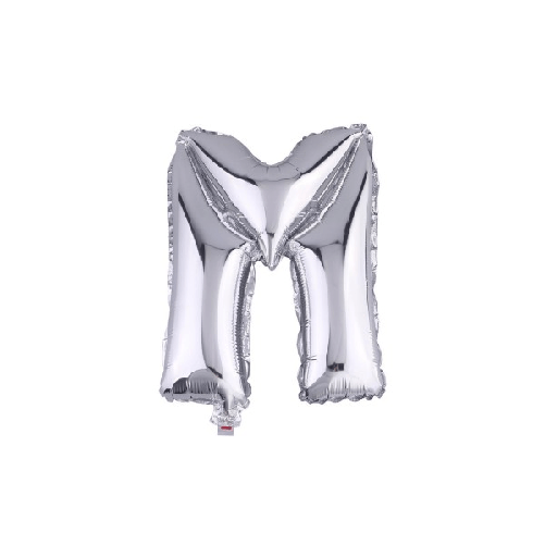Palloncino Gonfiabile Elio Lettera M Argento 35 Cm Compleanno Festa Party Casa -