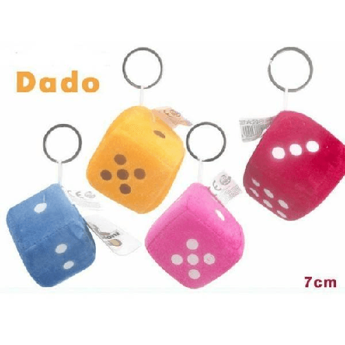 Set 12 Pezzi Dado Peluches Colorato 7 Centimetri Portachiavi Porta Chiave -