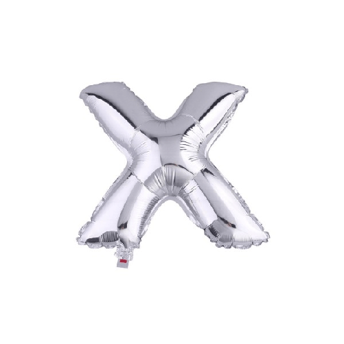 Trade Shop Traesio-palloncino Gonfiabile Elio Lettera X Argento 35 Cm Compleanno Festa Party Casa -