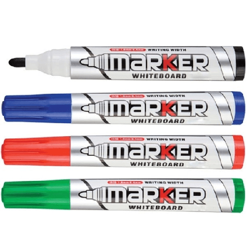 Trade Shop Traesio-12 Pennarelli Per Lavagna Bianca Marker Whiteboard Scuola Ufficio Cancelleria -