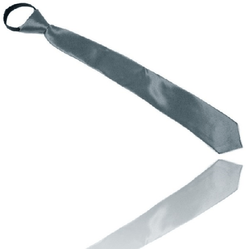 Trade Shop Traesio-cravatta Seta Raso Grigio Perla Zip Cravattino Frack Papillon Sottile Uomo Donna -