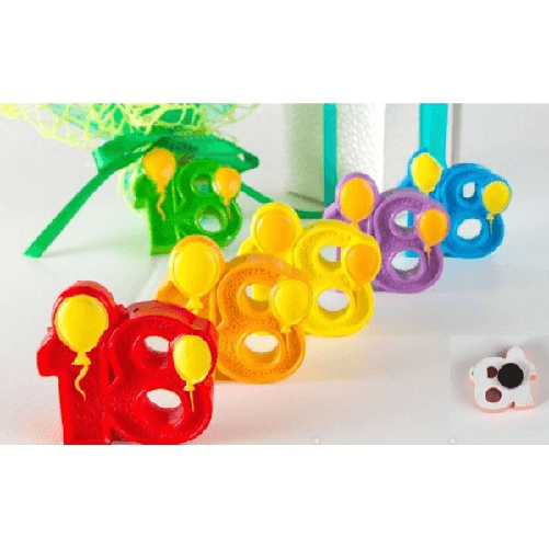 Trade Shop Traesio-12 Pezzi Bomboniera Numero Palloncino 18 Anni Ceramica Calamita Diciottesimo -