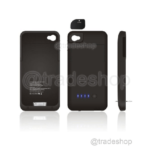 Trade Shop Traesio-custodia Cover Interna Con Batteria Integrata X Iphone 4s 4 Ricarica Usb 1800mah -