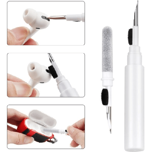 Trade Shop Traesio-penna Spazzola Multifunzione Per La Pulizia Degli Auricolari Bluetooth Airpods -