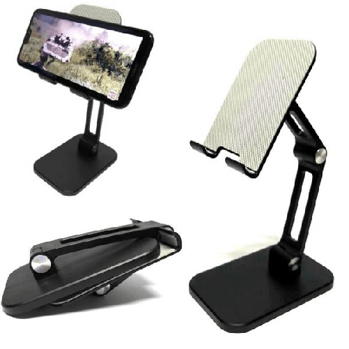 Supporto Da Tavolo Per Tablet Telefono Cellulare Universale 3 Snodi Regolabile -