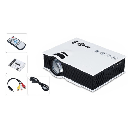 Trade Shop Traesio-proiettore Portatile Led Videoproiettore Mini Home Cinema Pc Vga/usb/sd/av/hdmi -