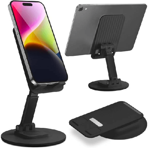 Trade Shop Traesio-supporto Da Tavolo Per Tablet Smartphone Universale Con Base E Snodo Regolabile -