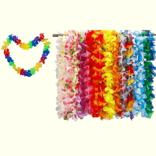 Trade Shop Traesio-ghirlande Di Fiori Hawaiane Set 6pezzi Fiore Collana Hula Party Colore Casuale -