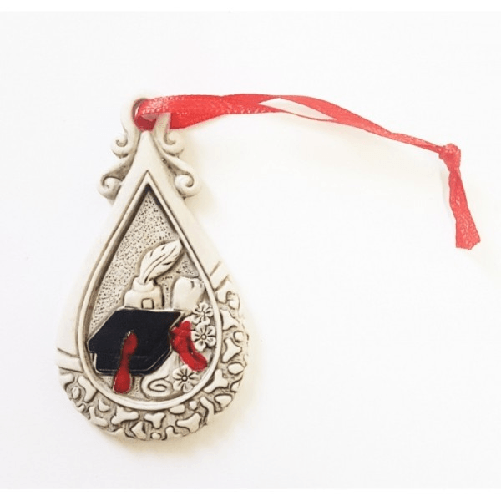 Trade Shop Traesio-12 Pezzi Bomboniera Ciondolo Laurea Simbolo Pergamena Fortuna Rosso Bianco Oro -