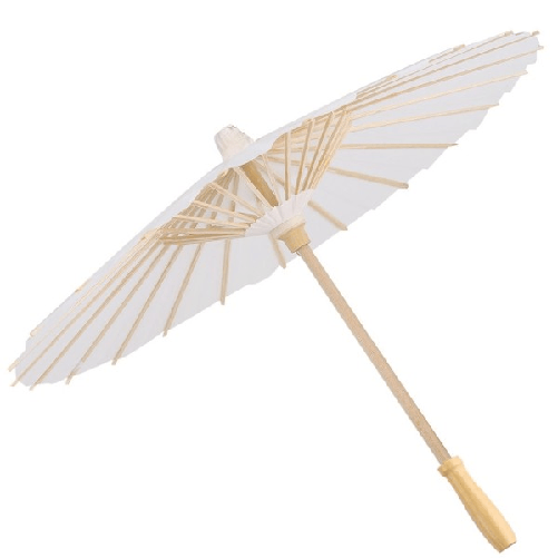 Trade Shop Traesio-set 12 Pezzi Ombrello Bambu Bianco 15 Cm Carta Legno Sposa Wedding Ombrellino -